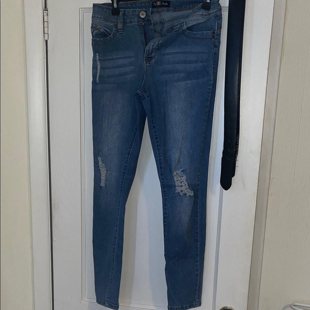 Royalty For Me Women's Distressed Blue Skinny Jeans